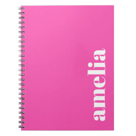 Caderno Espiral Monograma Rosa Quente
