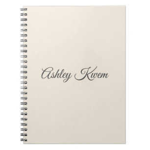 Caderno Espiral Monograma simples, marfim neutro