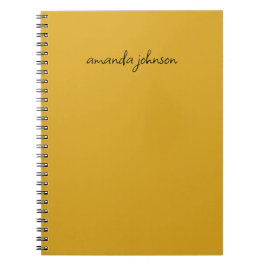 Caderno Espiral Monograma Simples Minimal Amarelo Adicionar Nome C