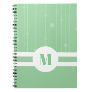 Caderno Espiral Monograma verde-mint, pastel de ecofriendência 