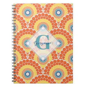 Caderno Espiral Monogramas Art Deco Aegean Summer Radiant Mandala
