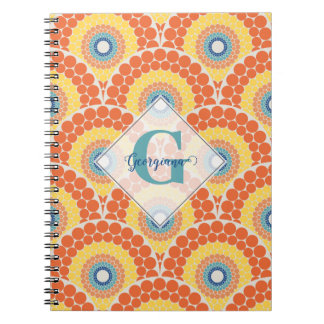 Caderno Espiral Monogramas Art Deco Aegean Summer Radiant Mandala