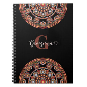 Caderno Espiral Monogramas Safari Sunset Bohemian Dot Mandala