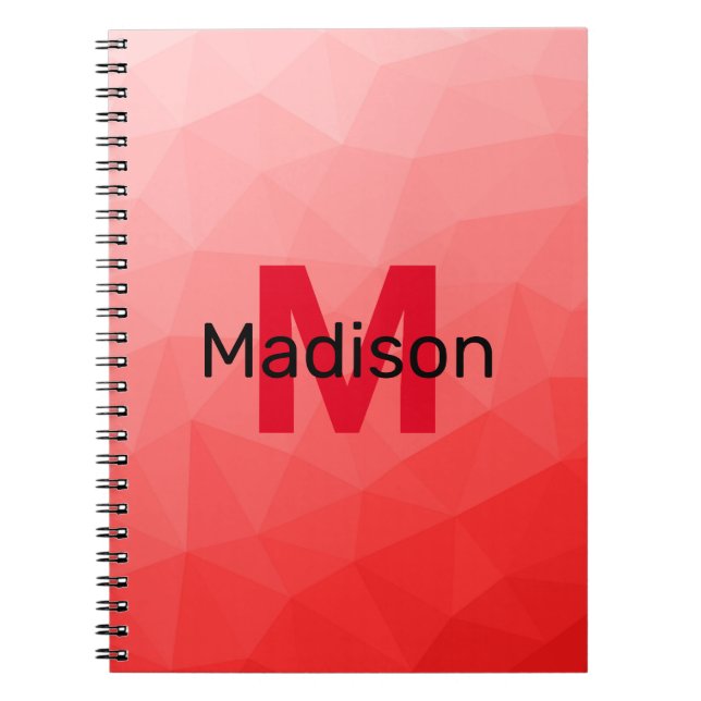 Caderno Espiral Monomarca com padrão de malha geométrica gradiente (Frente)