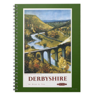 Caderno Espiral Monsal Dale, Trem e Viaduto British Rail