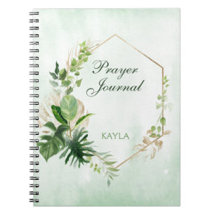Caderno Espiral Monstera Deixa o Dourado Diário de oração do no