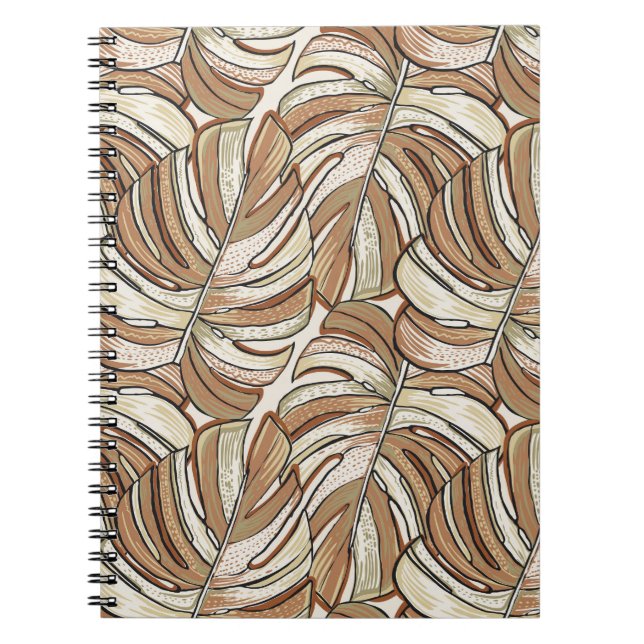 Caderno Espiral Monstera Gráfica Deixa Design tropical (Frente)