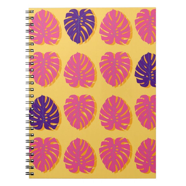 Caderno Espiral Monstera havaiana design (Frente)