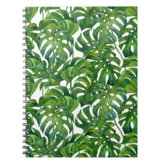 Caderno Espiral Monstera Verde Deixa-se tropical