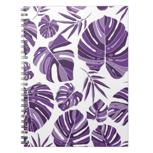Caderno Espiral Monstera violenta tropical deixa um padrão sem cos