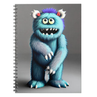 Caderno Espiral Monstro Azul Fluffy