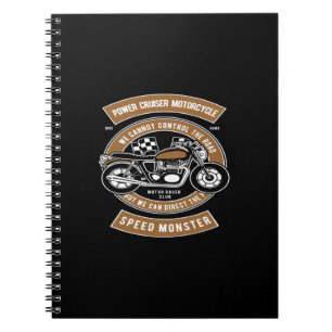 Caderno Espiral monstro da velocidade do motociclo do cruzador de