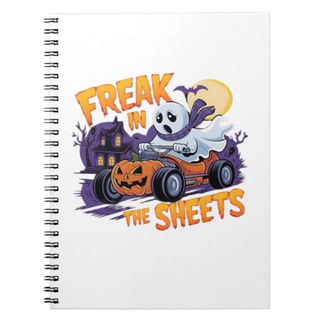 CADERNO ESPIRAL MONSTRO DE HALLOWEEN NA LENÇOL (Frente)