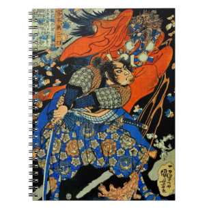 Caderno Espiral Monstro de luta contra espadachim japonês