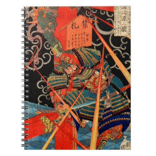 Caderno Espiral monstro de luta do Samurai japonês