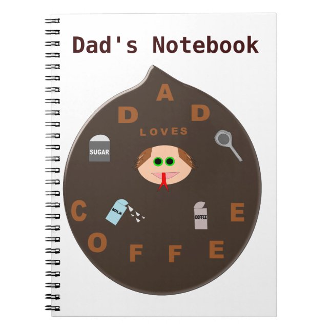 Caderno Espiral Monstro Engraçado Adora Café Personalizável N (Frente)