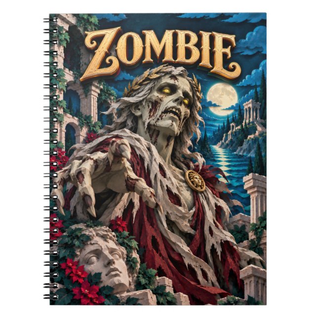 Caderno Espiral Monstro Zumbi de Corte de Papel (Frente)