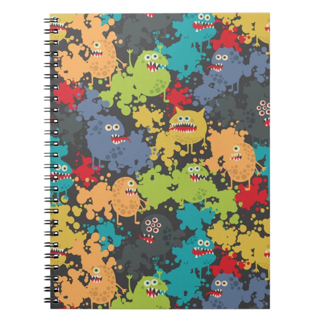 Caderno Espiral Monstros engraçados fofos (Frente)
