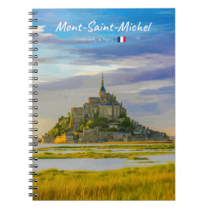 Caderno Espiral Mont-Saint-Michel, França - Abadia Medieval