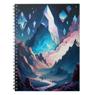 Caderno Espiral Montanha De Notebook De Paisagem Crystal Fantasy