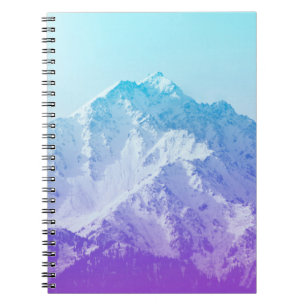 Caderno Espiral Montanha de picos de inverno,hipster,pico,foto,ba