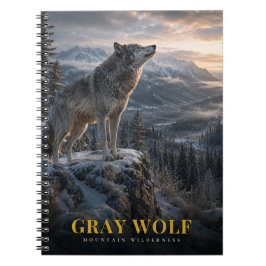 Caderno Espiral Montanha Gray Wolf Wilderness ANIMAIS
