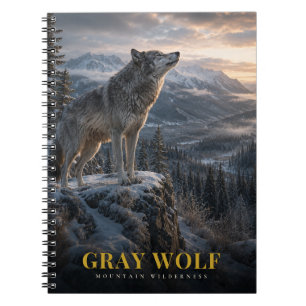 Caderno Espiral Montanha Gray Wolf Wilderness ANIMAIS