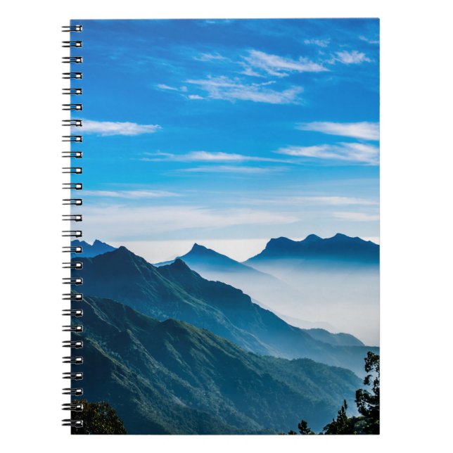 Caderno Espiral Montanhas da Manhã Paisagem Mista (Frente)