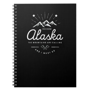 Caderno Espiral Montanhas do Alasca Estão Chamando Eu Devo Ir Mono