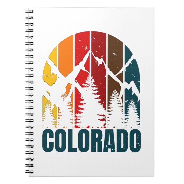 Caderno Espiral Montanhas do Colorado Retro (Frente)