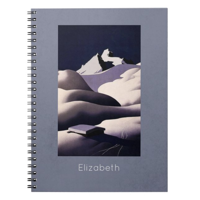 Caderno Espiral Montanhas e Colinas de neve no inverno (Frente)