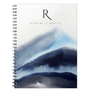 Caderno Espiral Montanhas Glaciais de Aquarelas com Pintura Monogr