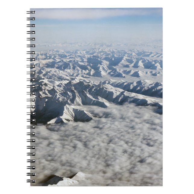 Caderno Espiral Montanhas Himalaya sob nuvens - Tibete (Frente)