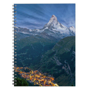Caderno Espiral Montanhas Matterhorn, Zermatt, Alpes Suíços