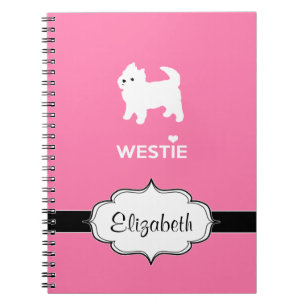 Caderno Espiral Montanhas ocidentais bonitos Terrier - amor