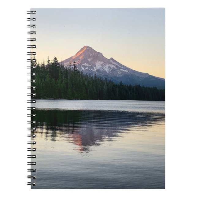 Caderno Espiral Monte Hood Sunrise Montanha Perdida Lake Photo (Frente)
