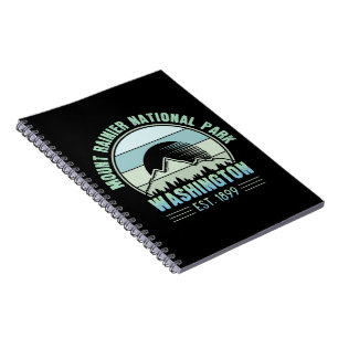 Caderno Espiral Monte Rainier National Park Washington EUA Retro