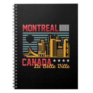 Caderno Espiral Montreal Canadá Silhueta Urbana Gráfica de Viagem
