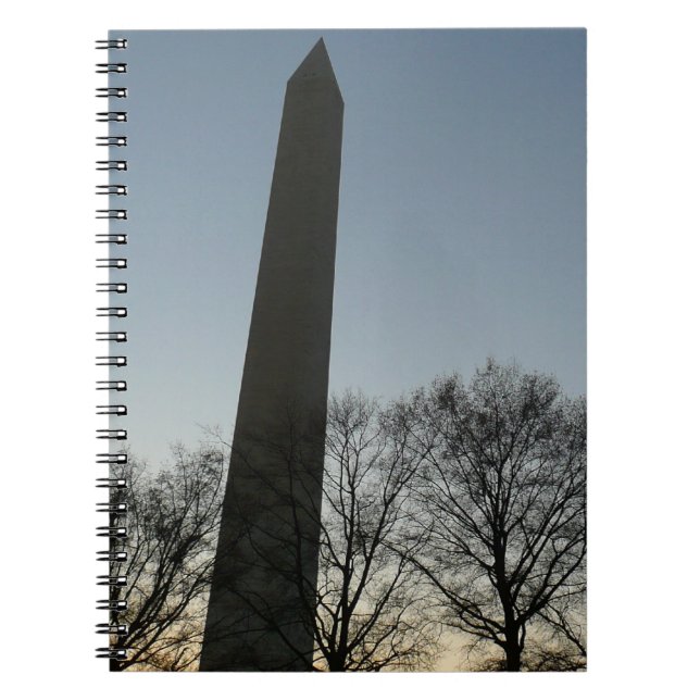 Caderno Espiral Monumento a Washington na paisagem do inverno II (Frente)