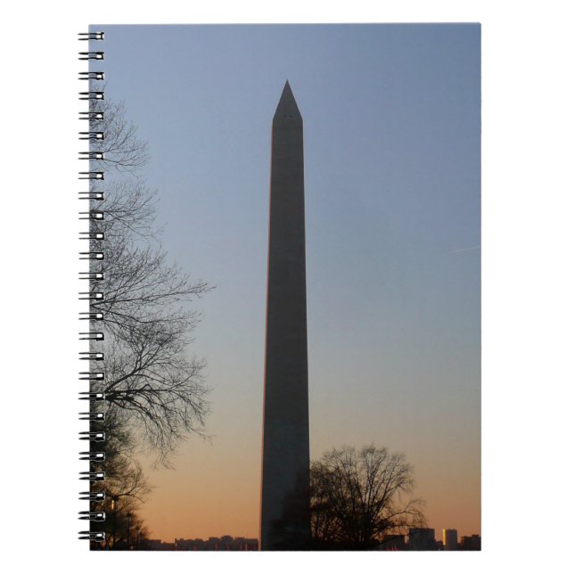 Caderno Espiral Monumento a Washington no Sunset (Frente)