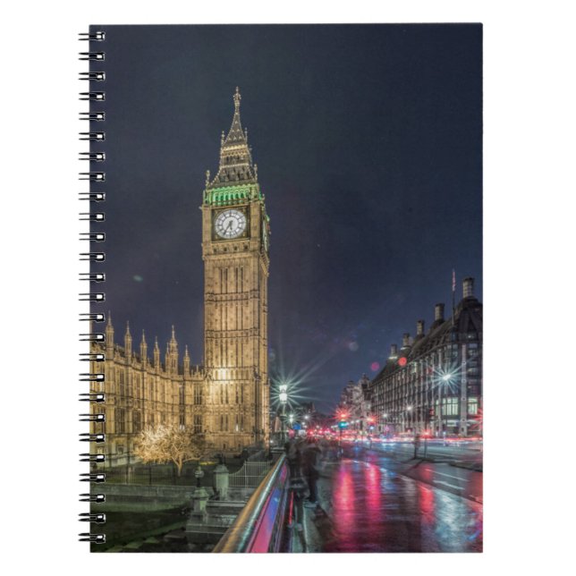 Caderno Espiral Monumentos | Big Ben à Noite (Frente)