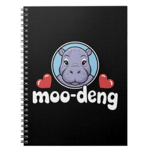 Caderno Espiral Moo Deng Porco Saltitante em Imagem Tailandesa Beb