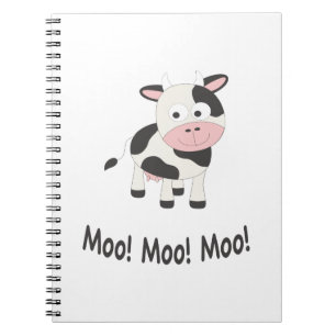 Caderno Espiral Moo Moo Moo Cute Cartoon Cow