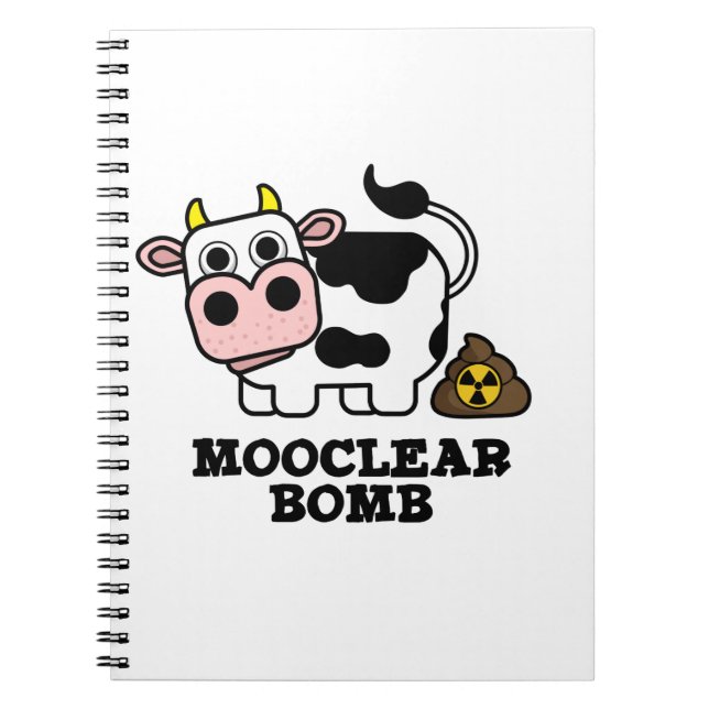 Caderno Espiral Mooclear Bomba Funny Cow Pun (Frente)