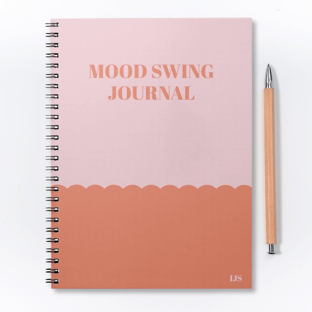 Caderno Espiral Mood Engraçado Swing Diário Cor-de-Rosa Moderno (Criador carregado)
