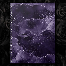 Caderno Espiral Moody Agate | Midnight Indigo Profundo Glam