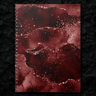 Caderno Espiral Moody Agate | Tone de Jewel de Hena Red Garnet