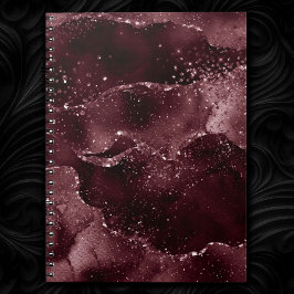 Caderno Espiral Moody Agate | Vinho Bordéus Sangria Merlot Maroon