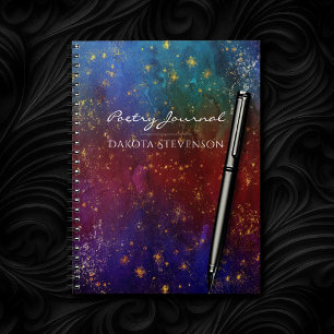 Caderno Espiral Moody Ombre   Poesia de Poeira Estelar do Grunge P