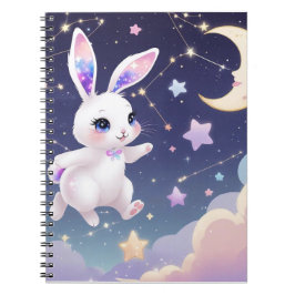 Caderno Espiral Moon Bunny Journal – Celestial Dream Rabbit Kawaii